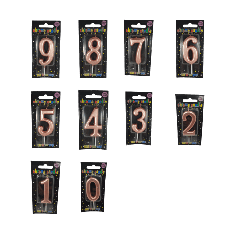 Chrome Rose Gold Birthday Candles